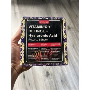 Wumal 3 Pack Face Serum Set - Includes Vitamin C Retinol & Hyaluronic Acid New